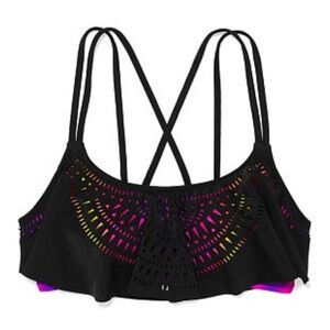 New Victoria’s Secret PINK Skinny Strap Flounce Bikini Swim Top Medium Ombré